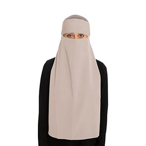 TheHijabStore.com Women's Thick 1-Layer 27 inches Long Premium Polyester Niqab Muslim Face Veil Mask