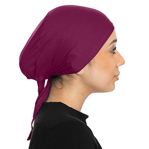 TheHijabStore.com Jersey Bonnet Caps Under Scarf Head Wraps for Women Turban Hat with Tie-Back Closure