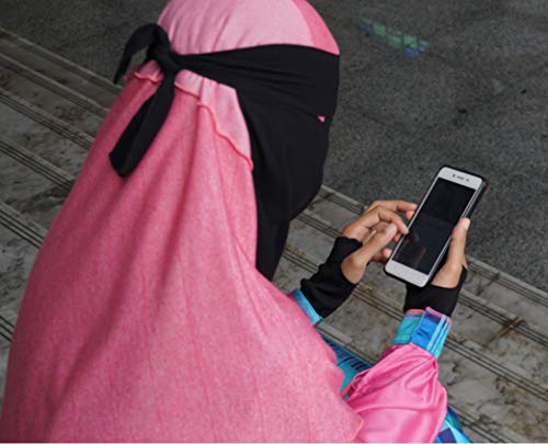 TheHijabStore.com Women's 1-Layer Saudi Black Niqab Face Veil for Hijab Soft 1 Piece Burqa-No Screen