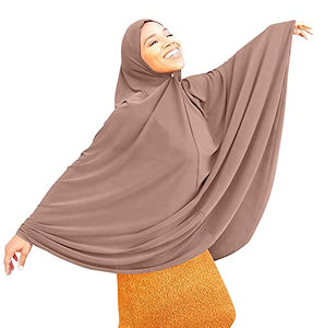 TheHijabStore.com Extra Long 51" Lycra Amira Hijab Khimar Dress Burkas Clothing for Women Prayer Niqab Dress Burqa